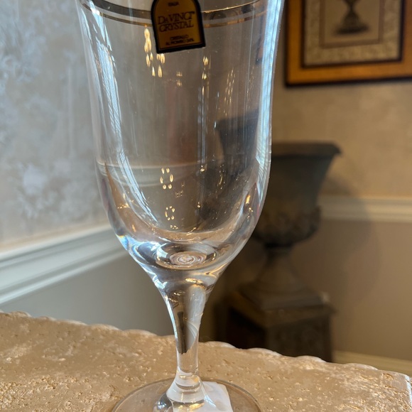 NEW Da Vinci Sabina Platinum and Gold Trim Wine goblets 7 3/4" Set of 6 - Picture 7 of 10